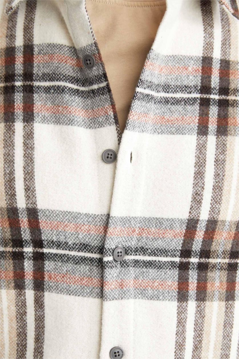 Erkek Taş Regular Fıt Uzun Kollu Gömlek