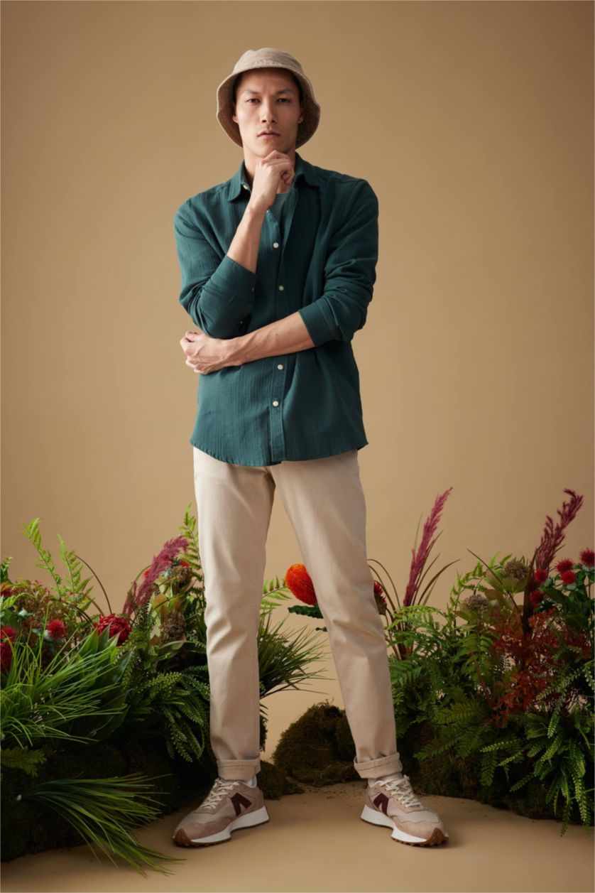 رجال بيج بنطلون تشينو قصة ضيقة