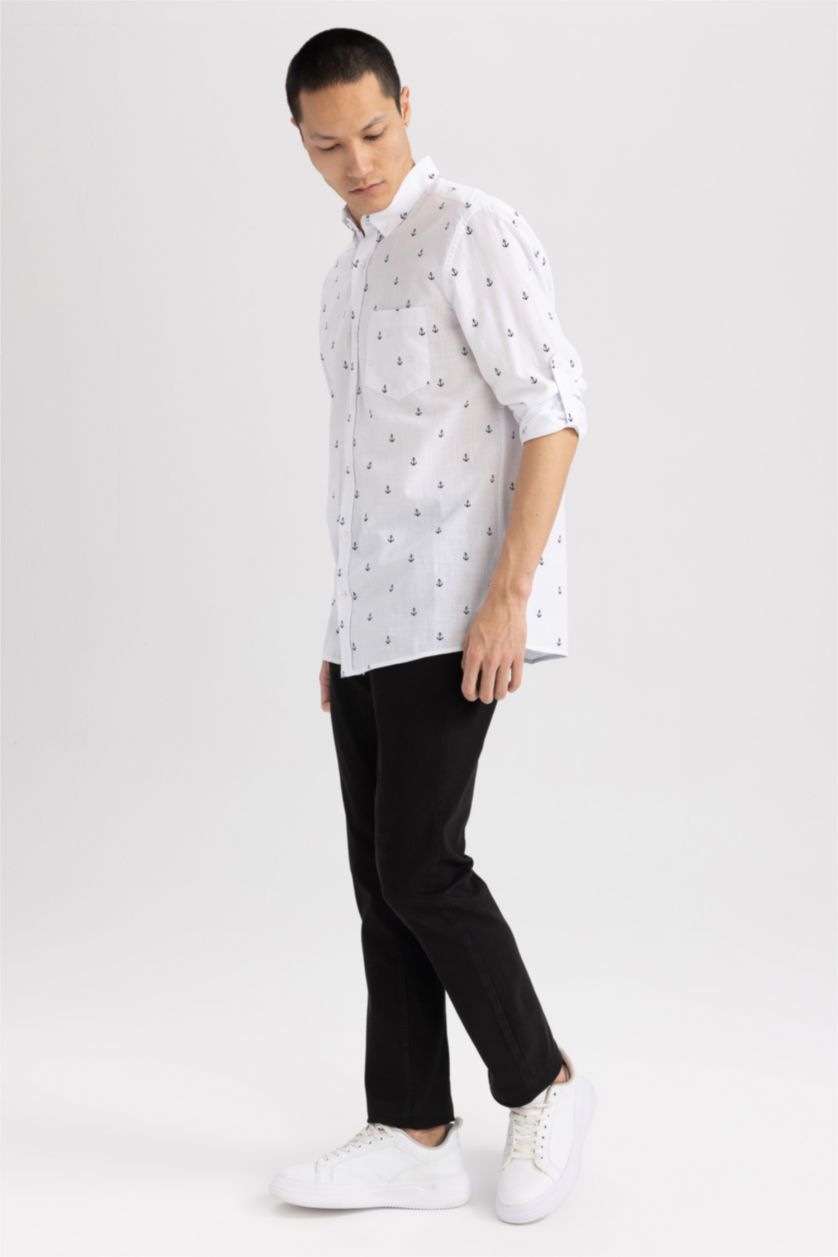 رجال أسود Slim Fit Trousers