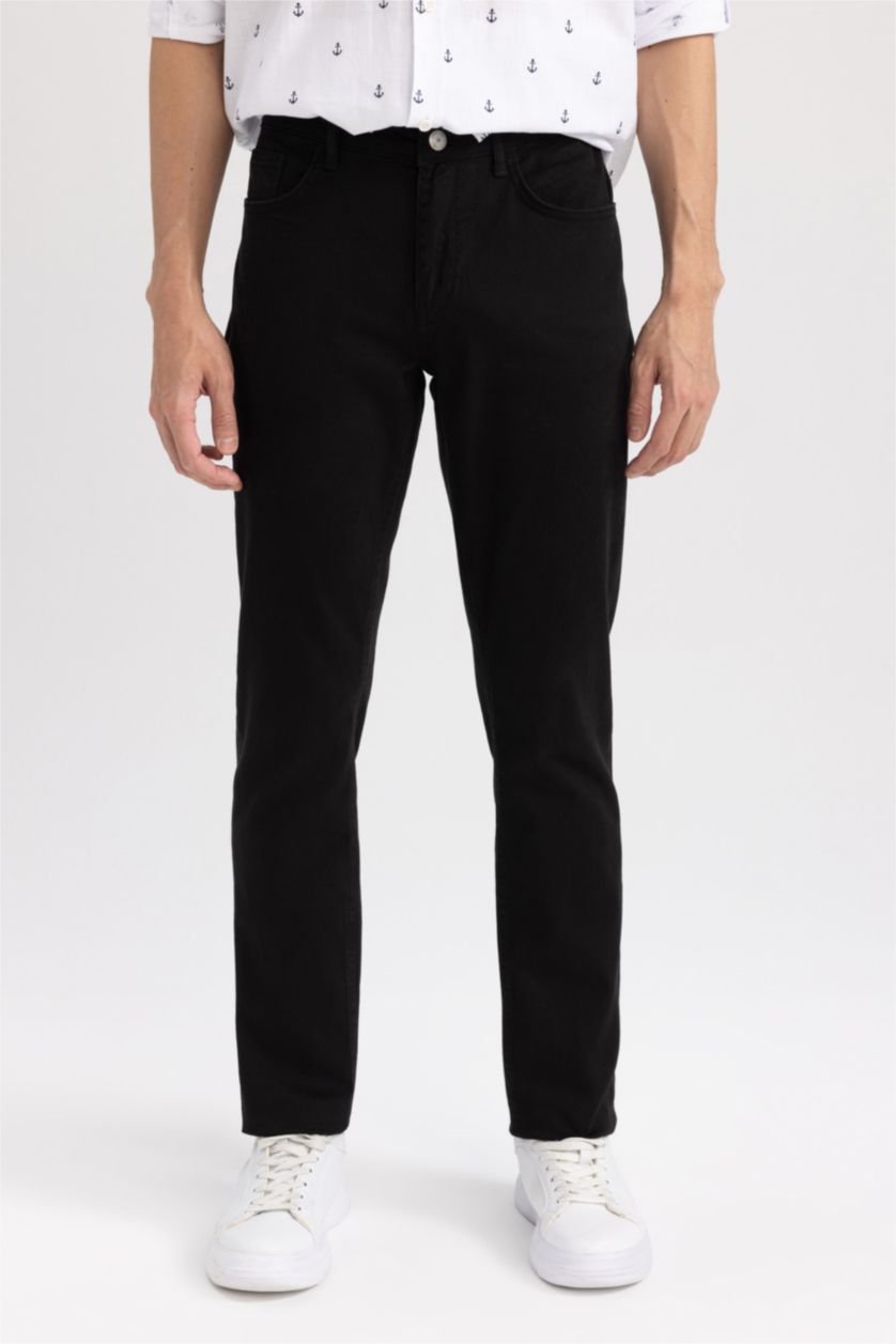 رجال أسود Slim Fit Trousers