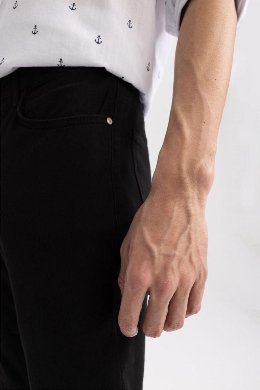 رجال أسود Slim Fit Trousers