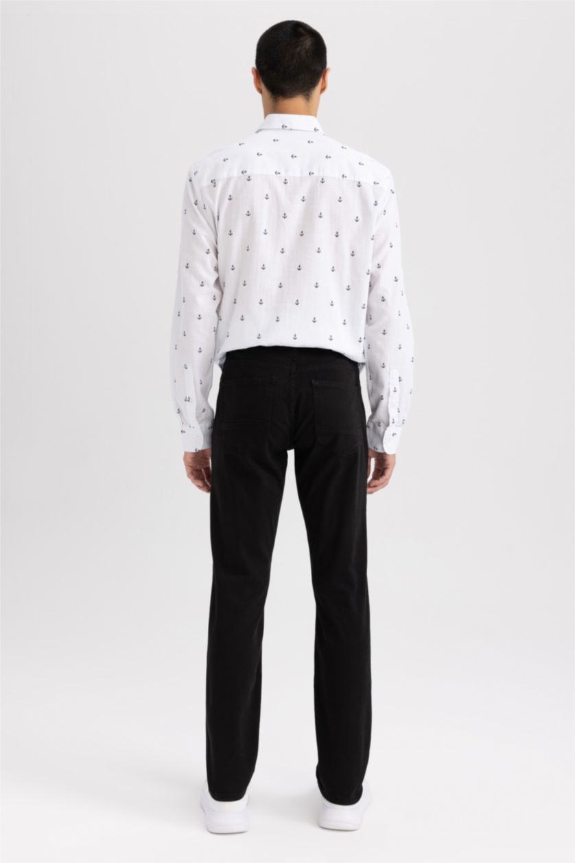 رجال أسود Slim Fit Trousers
