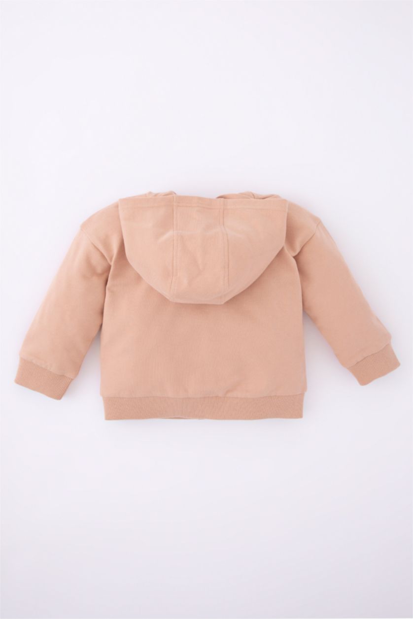 BABY GIRL Beige Regular Fit Hooded Cardigan