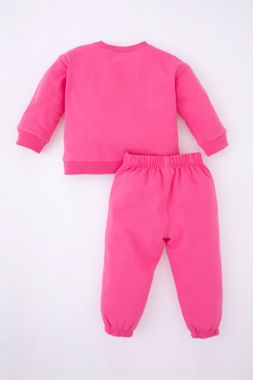 BABY GIRL Pink 2 piece Regular Fit Crew Neck Slogan Set