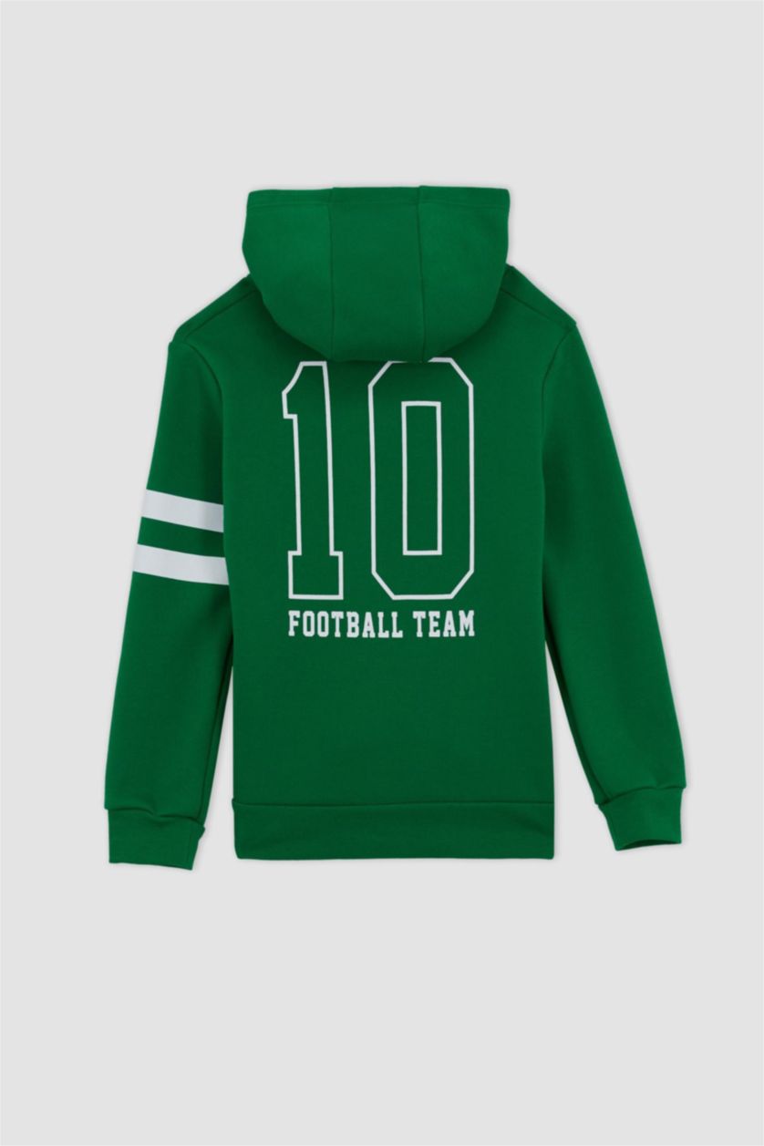 BOYS & TEENS Green Boys Regular Fit Hoodie Sweatshirt