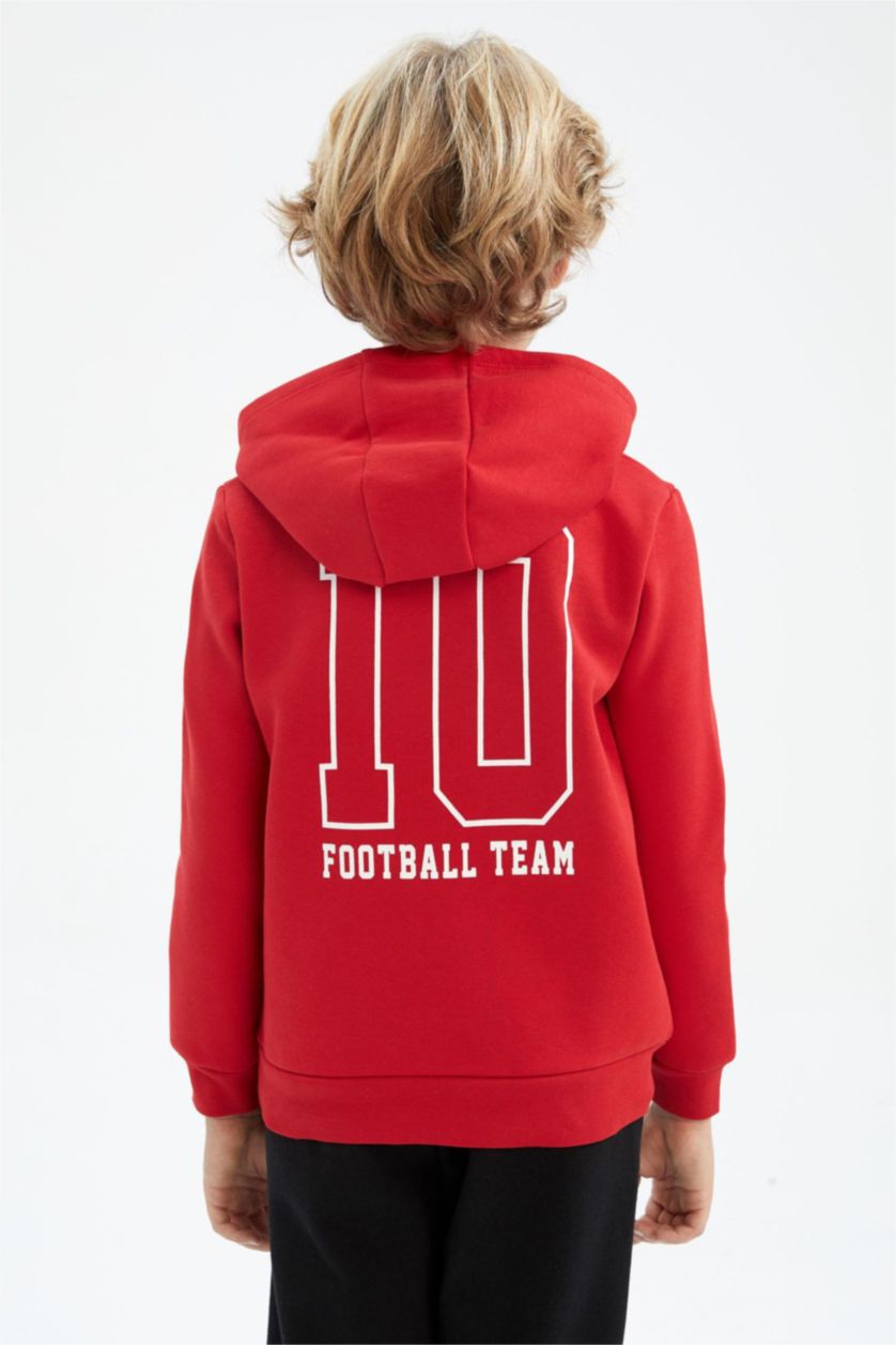 BOYS & TEENS Red Boys Regular Fit Hoodie Sweatshirt