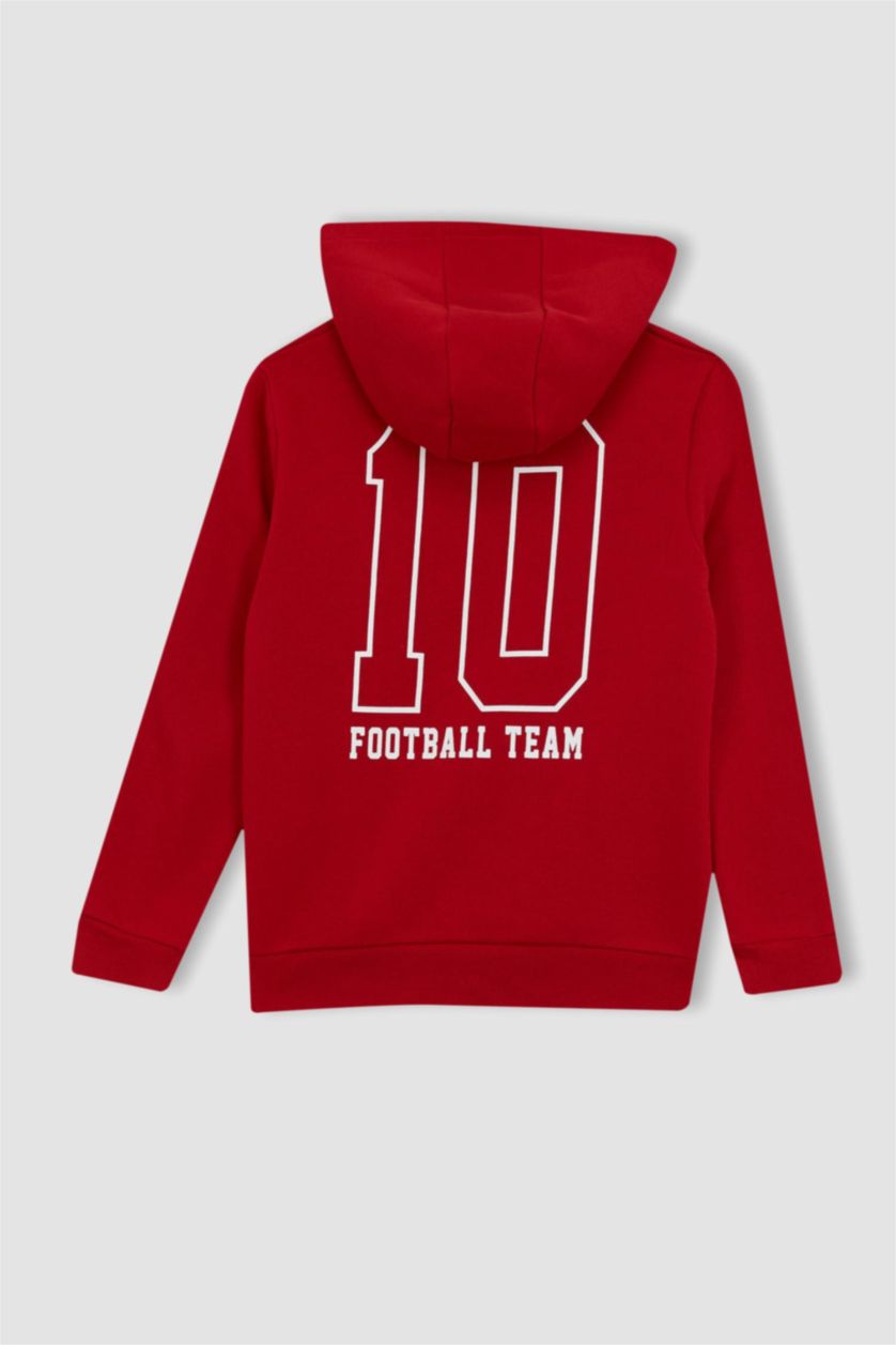 BOYS & TEENS Red Boys Regular Fit Hoodie Sweatshirt