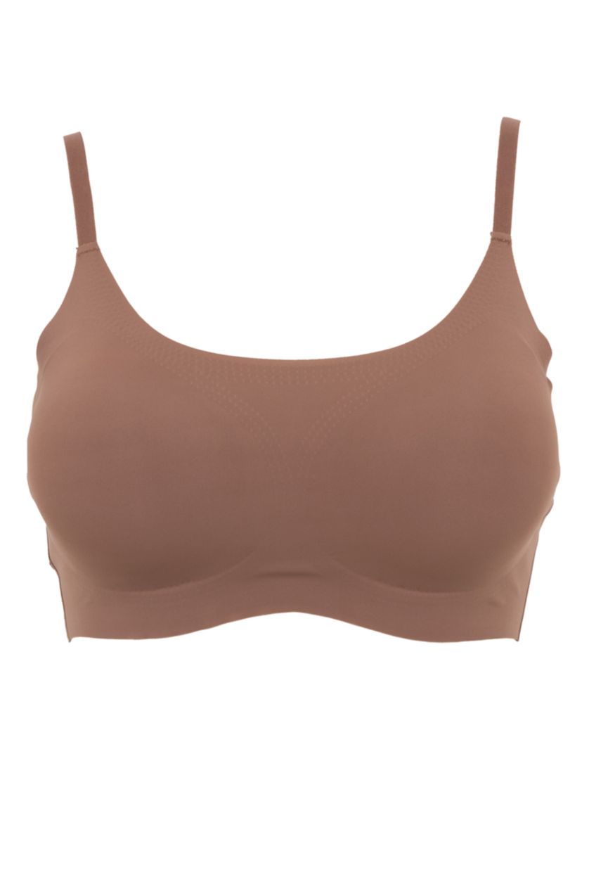 Woman Light Brown Fall in Love Laser Cut Removable Pad Bra