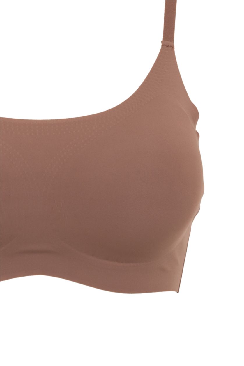 Woman Light Brown Fall in Love Laser Cut Removable Pad Bra