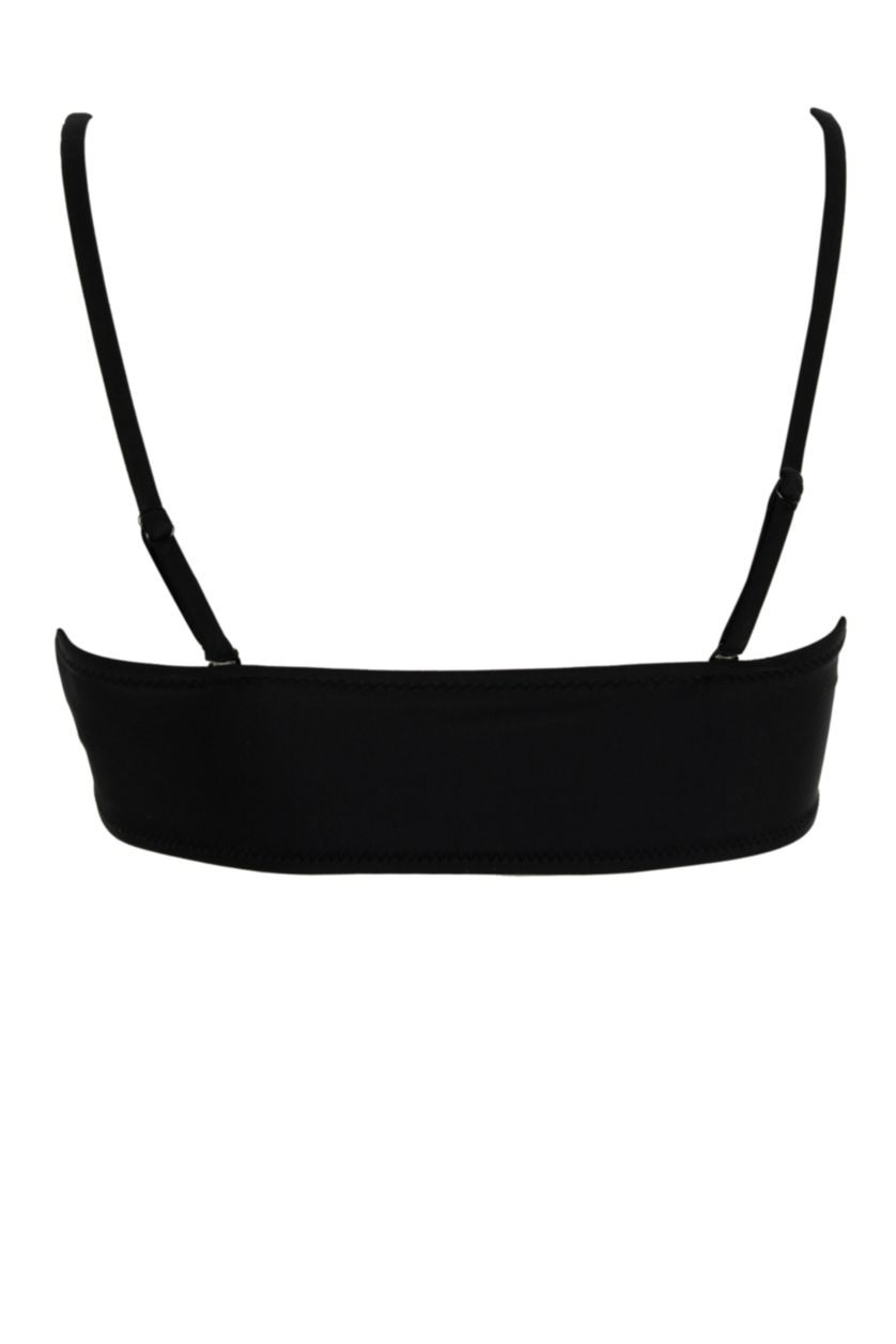 Woman Black Fall in Love Regular Fit Bikini Top