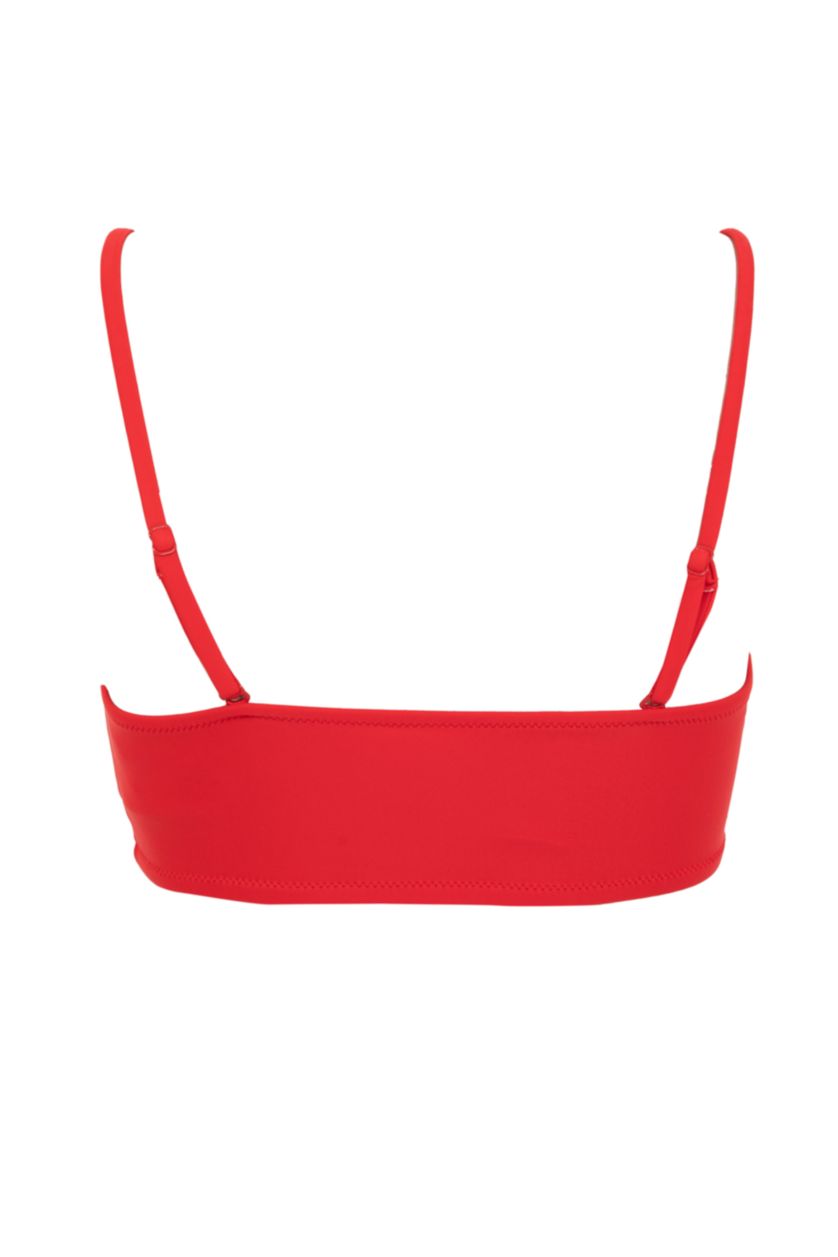 Woman Red Fall in Love Regular Fit Bikini Top