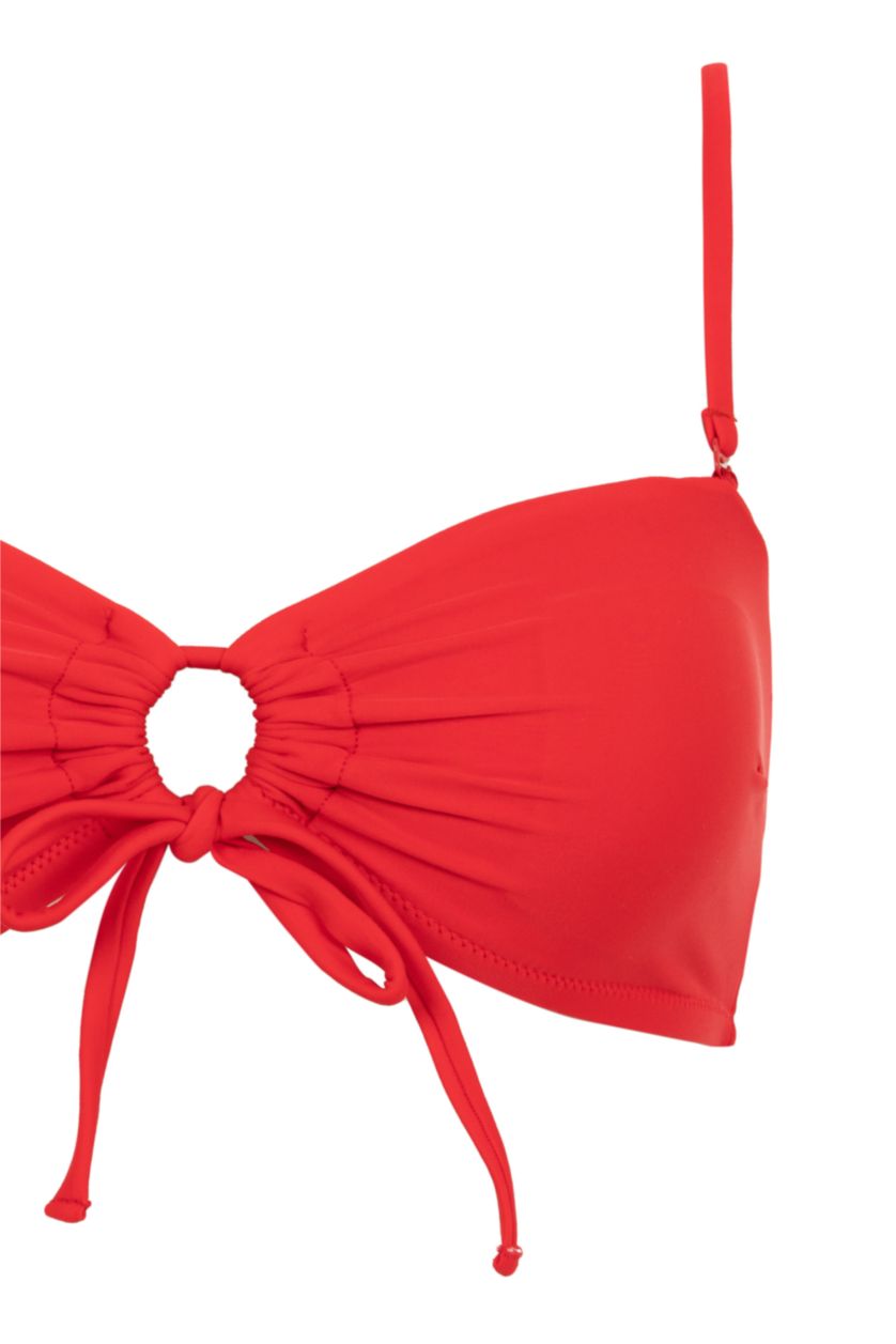Woman Red Fall in Love Regular Fit Bikini Top