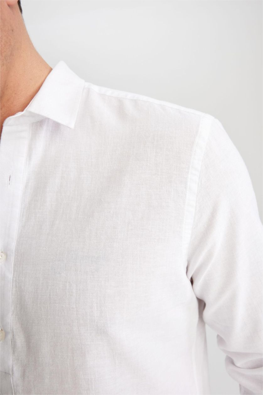 MAN White Regular Fit Cotton Long Sleeve Shirt