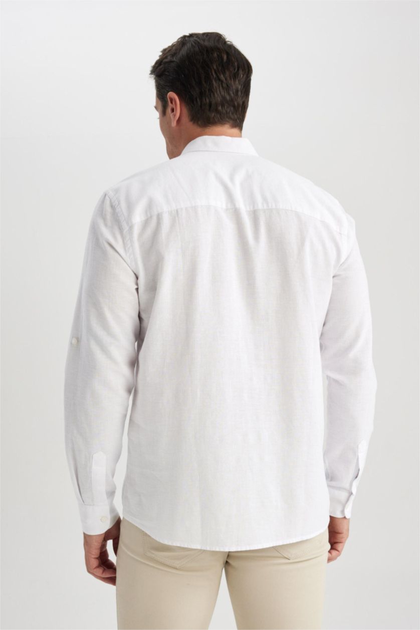 MAN White Regular Fit Cotton Long Sleeve Shirt