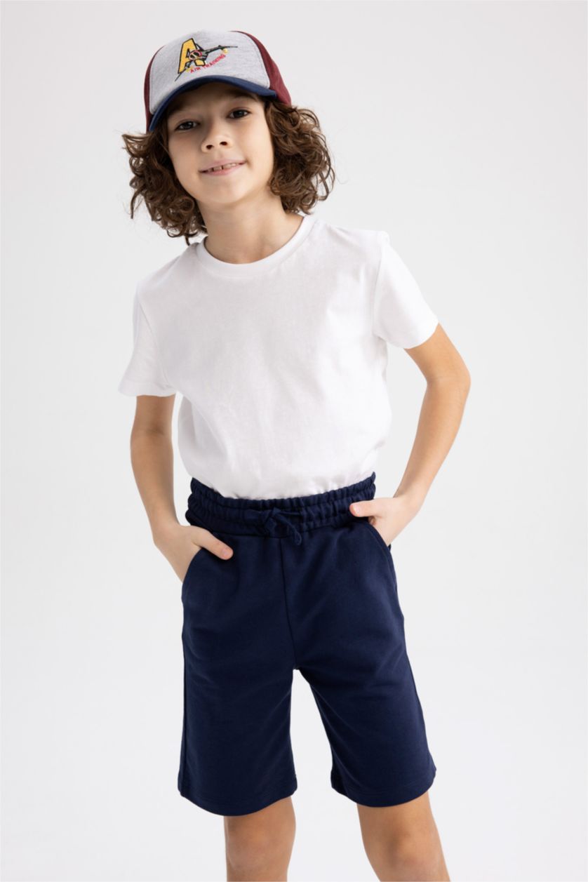 BOYS & TEENS NAVY Boy Regular Fit Sweatshirt Fabric Shorts
