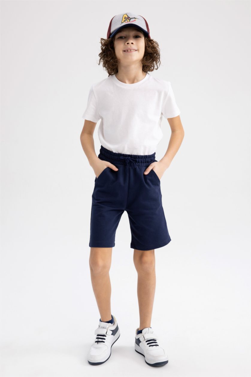 BOYS & TEENS NAVY Boy Regular Fit Sweatshirt Fabric Shorts