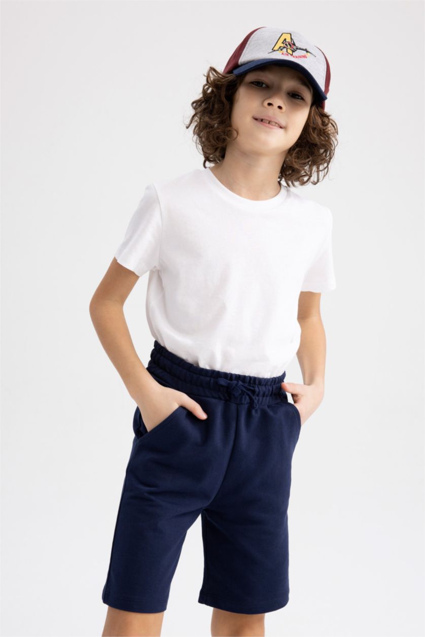 BOYS & TEENS NAVY Boy Regular Fit Sweatshirt Fabric Shorts
