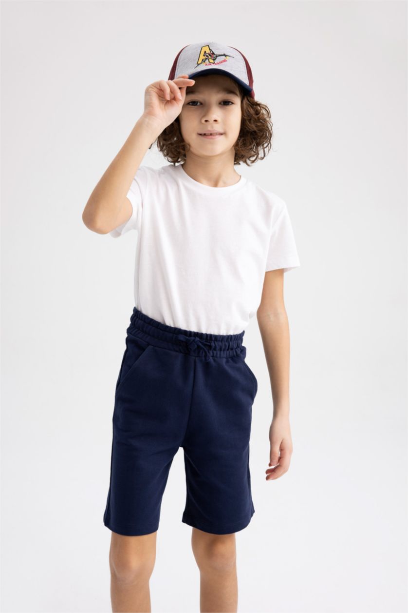 BOYS & TEENS NAVY Boy Regular Fit Sweatshirt Fabric Shorts