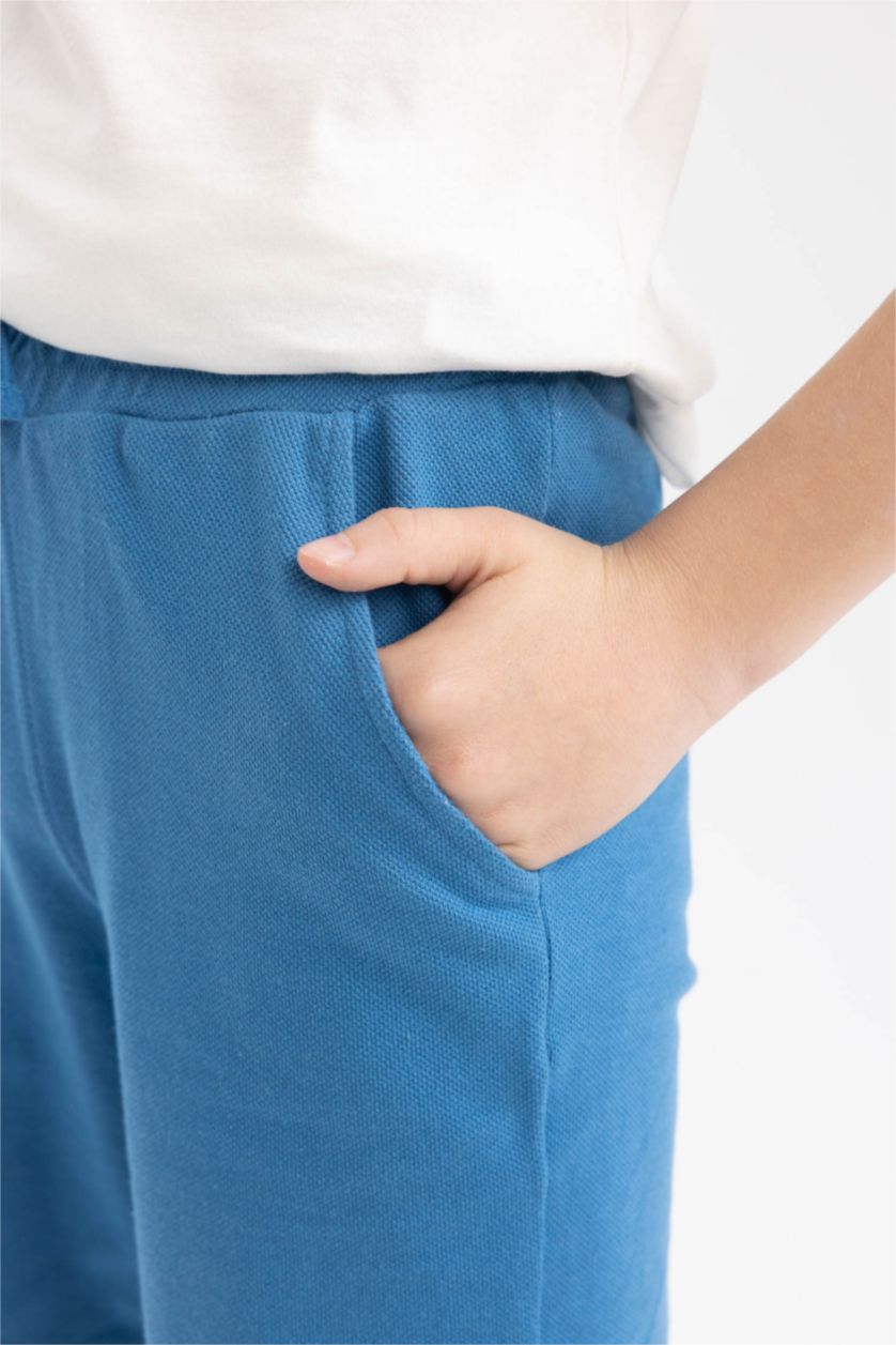 BOYS & TEENS Dark Blue Boy Regular Fit Pique Shorts