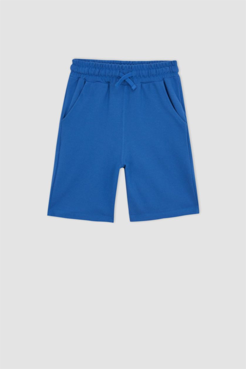 BOYS & TEENS Dark Blue Boy Regular Fit Pique Shorts