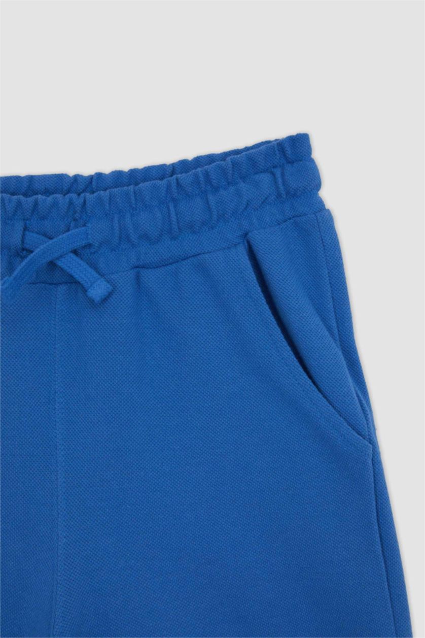 BOYS & TEENS Dark Blue Boy Regular Fit Pique Shorts