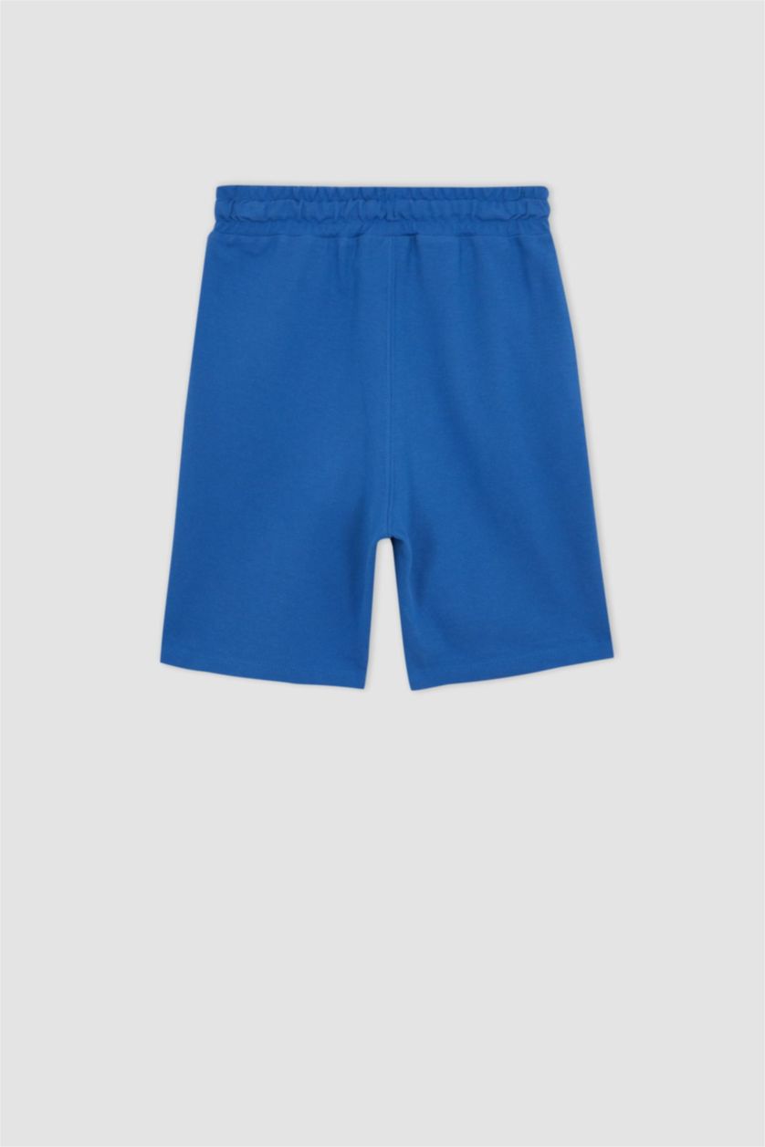 BOYS & TEENS Dark Blue Boy Regular Fit Pique Shorts