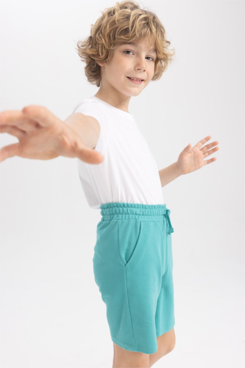 GARÇONS Vert Short Bermuda Basique en piqué pour garçon