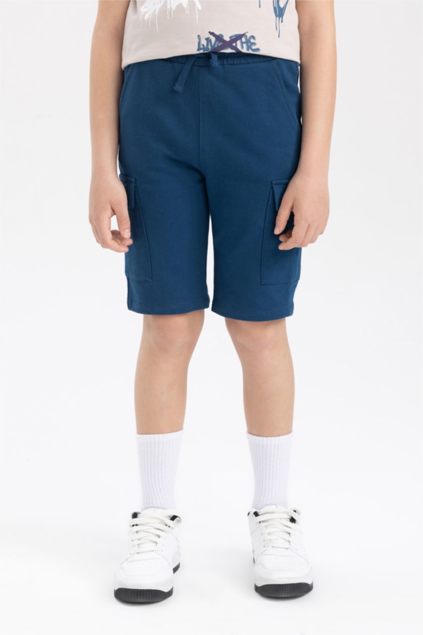 BOYS & TEENS Indigo Boy Regular Fit Sweatshirt Fabric Shorts