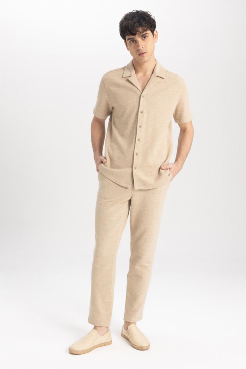 Ерлер ашық реңк релакс пішімі джакар тұрақты етек Шалбар