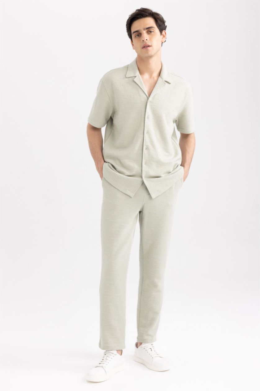 Мужчины Светло-серый Рубашка свободного кроя