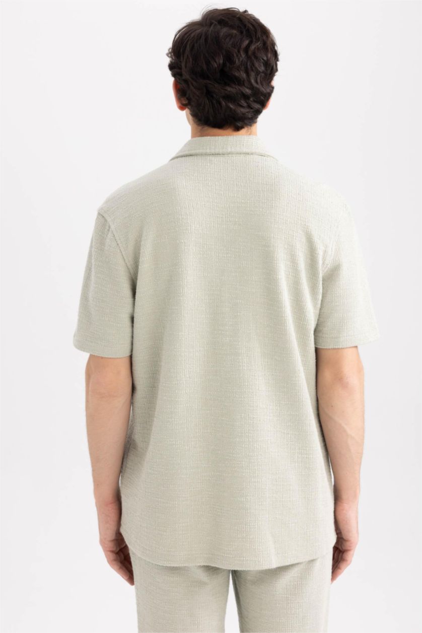 Мужчины Светло-серый Рубашка свободного кроя