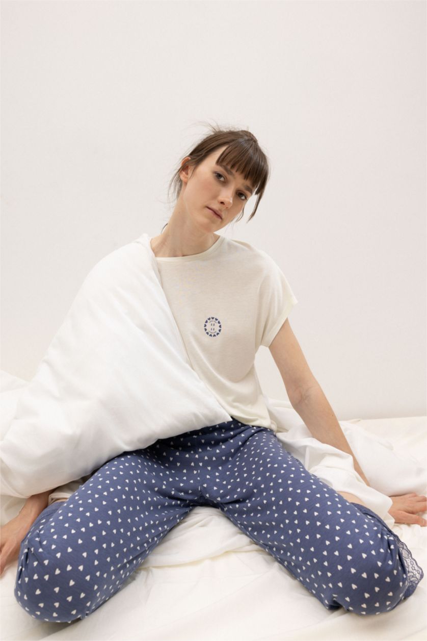 WOMAN Indigo Fall In Love Regular Fit Short Sleeve 2 Piece Set