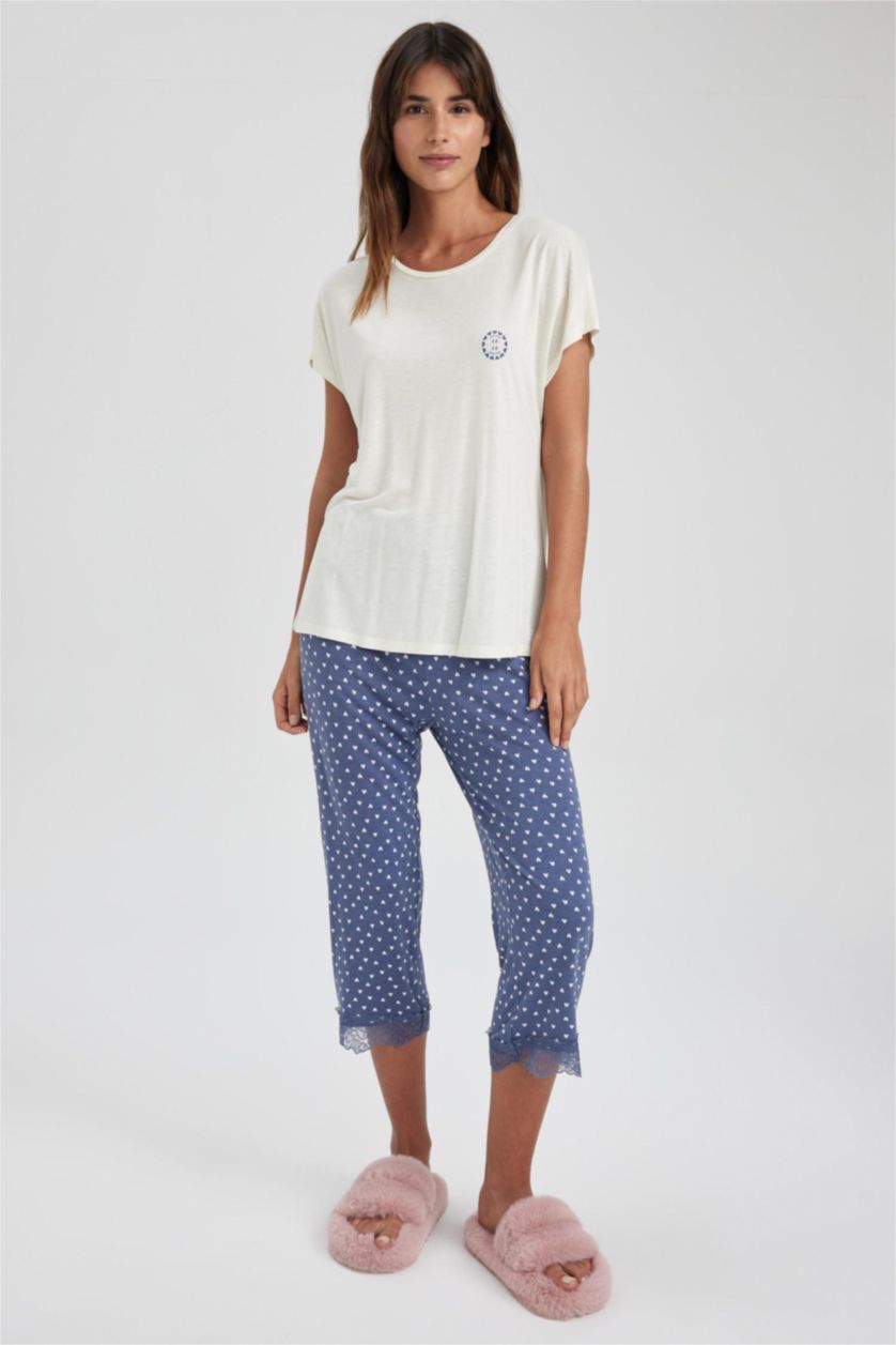 WOMAN Indigo Fall In Love Regular Fit Short Sleeve 2 Piece Set