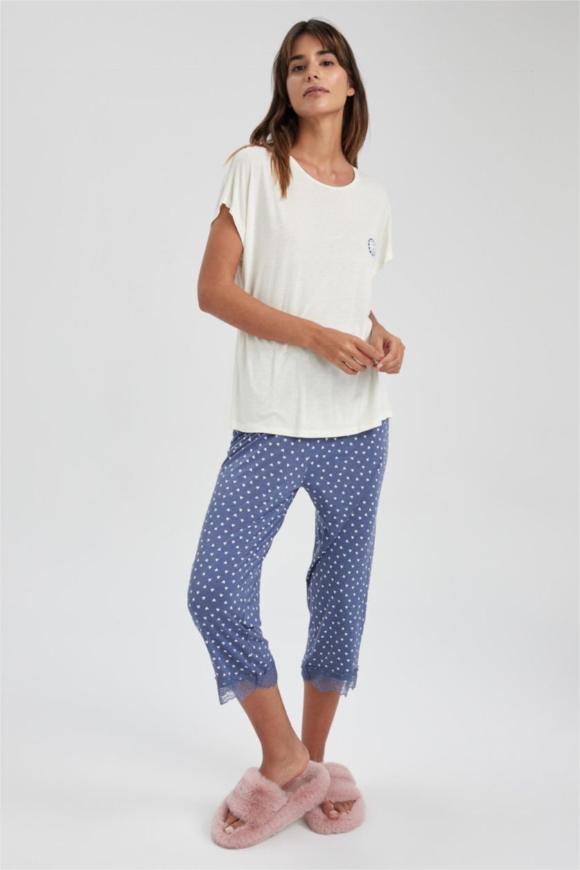 WOMAN Indigo Fall In Love Regular Fit Short Sleeve 2 Piece Set