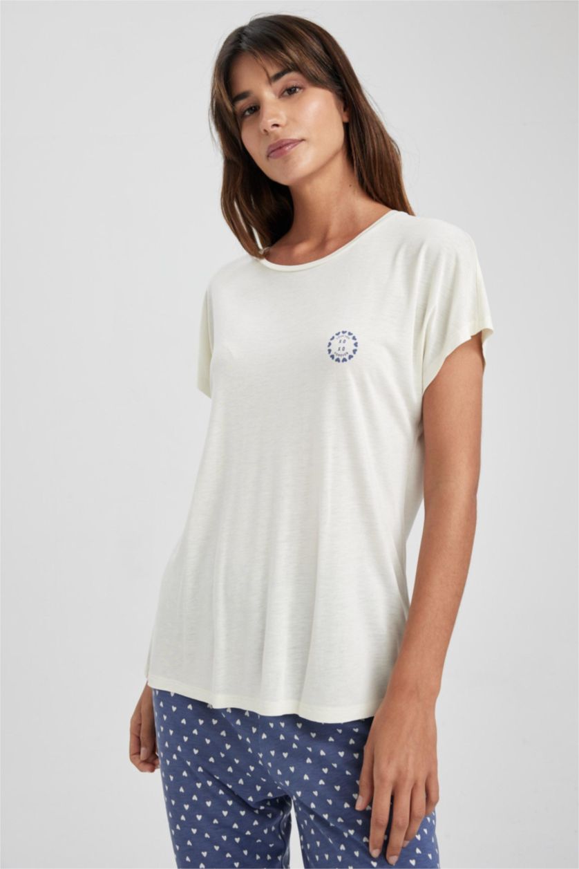 WOMAN Indigo Fall In Love Regular Fit Short Sleeve 2 Piece Set