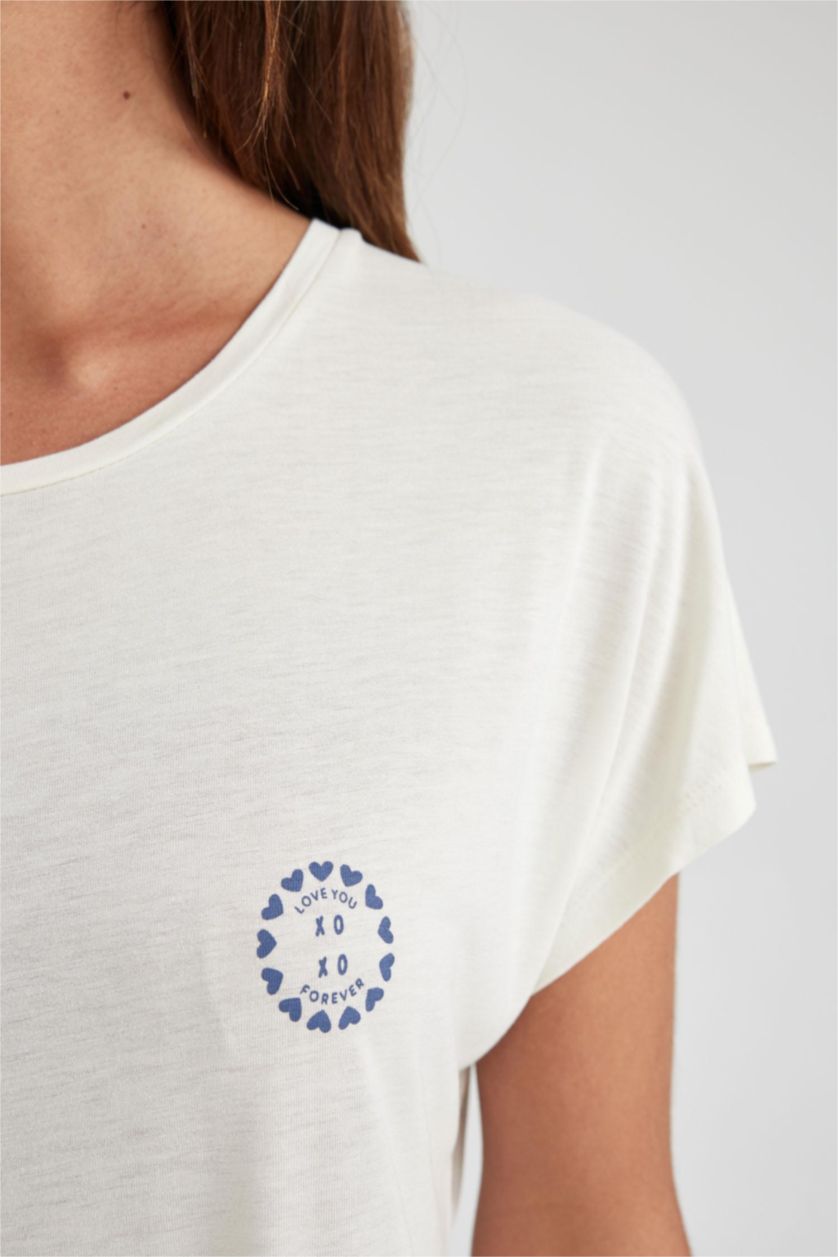 WOMAN Indigo Fall In Love Regular Fit Short Sleeve 2 Piece Set