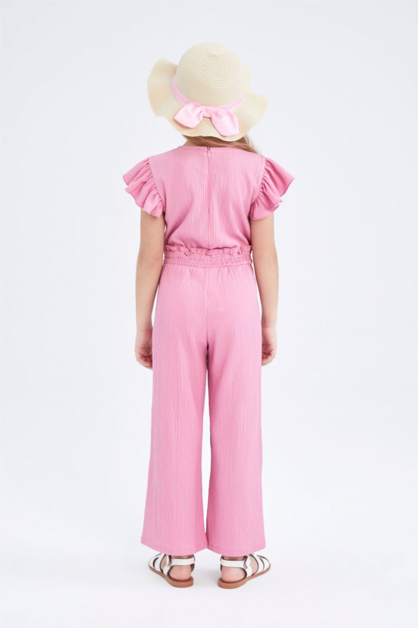 بنات أرجواني جمبسوت بناتي بقصة عادية بدون أكمام