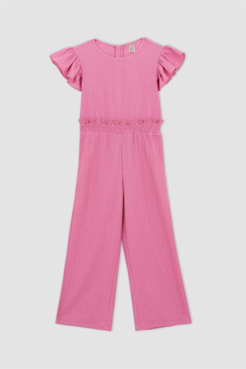 بنات أرجواني جمبسوت بناتي بقصة عادية بدون أكمام