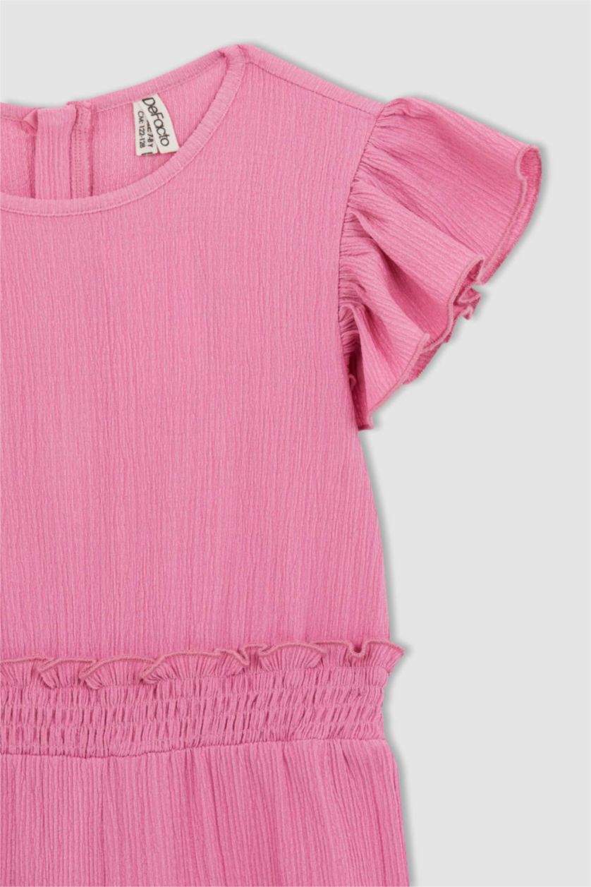 بنات أرجواني جمبسوت بناتي بقصة عادية بدون أكمام