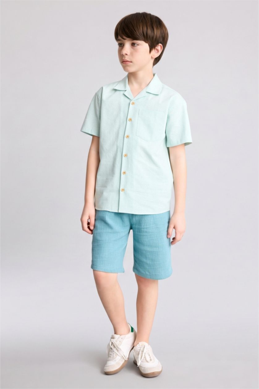 BOYS & TEENS Green Boy Regular Fit Shorts