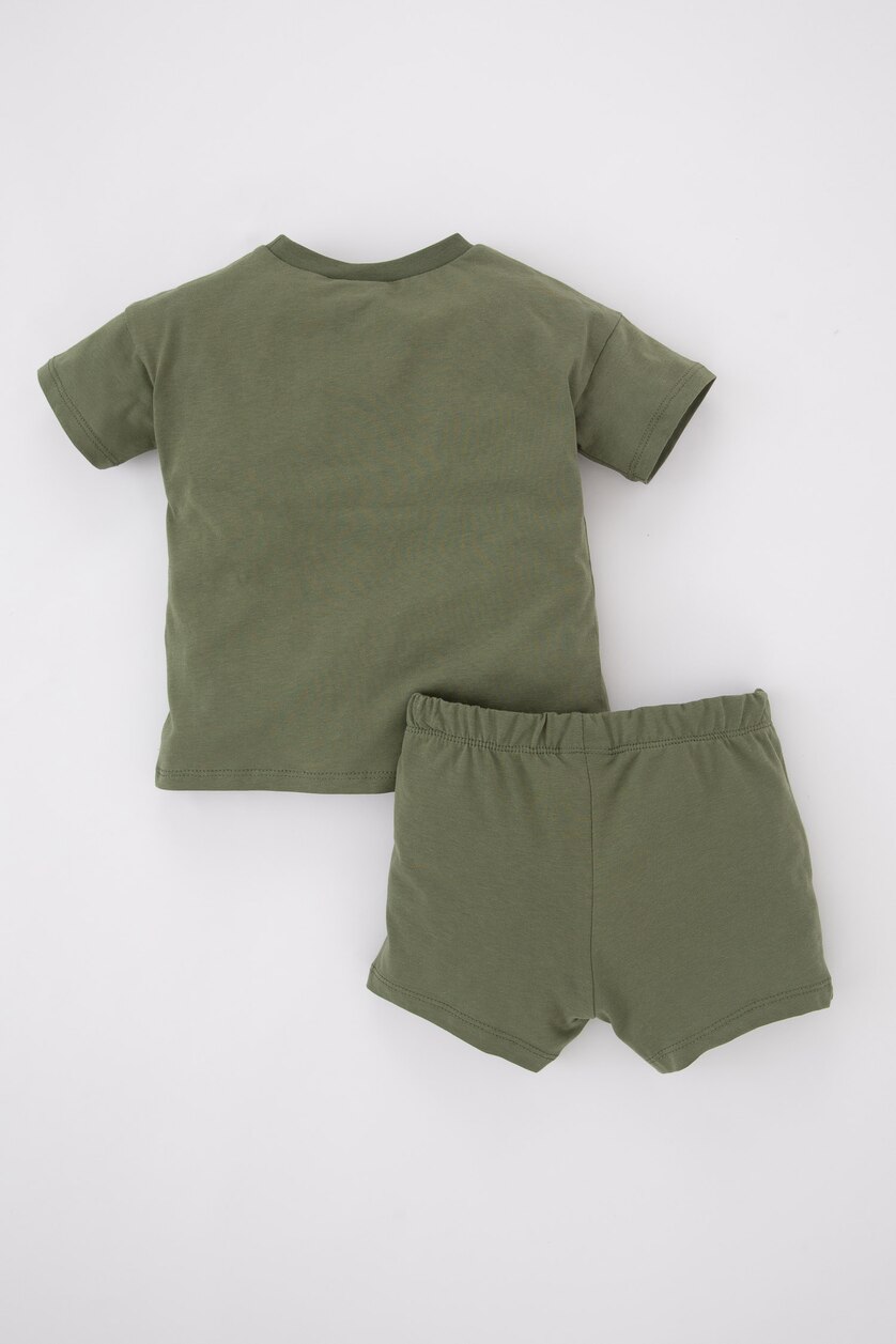 Baby Boys Green Baby Boy Printed Short Sleeve T-Shirt Shorts 2-Pack Set