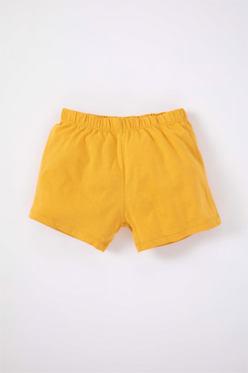 BABY BOY Light Grey Melange Baby Boy Lion Printed Short Sleeve T-Shirt Shorts 2-Pack Set