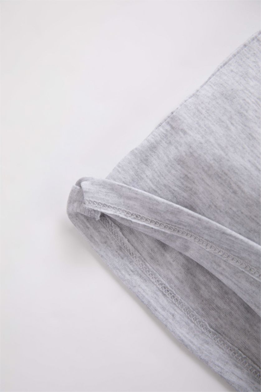 BABY BOY Light Grey Melange Baby Boy Lion Printed Short Sleeve T-Shirt Shorts 2-Pack Set