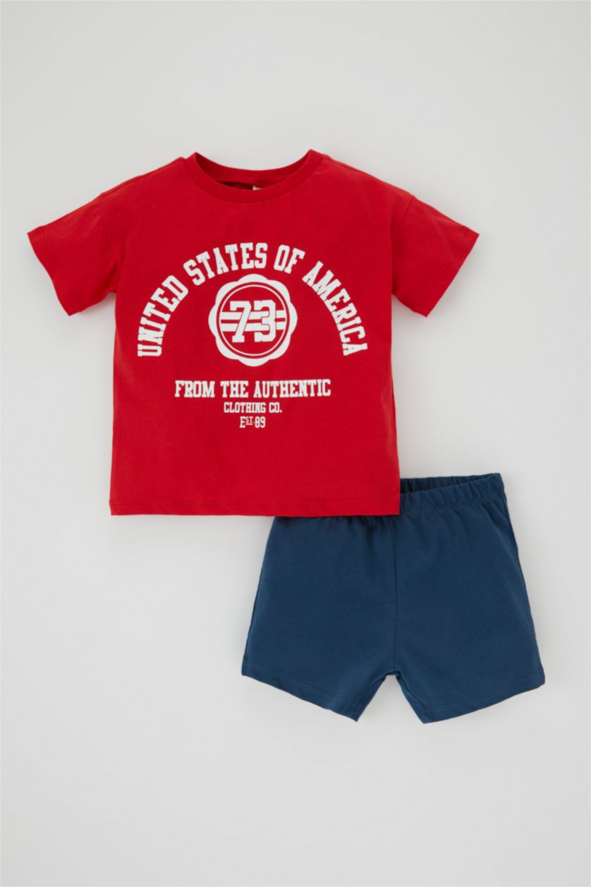 Малыши мальчики Красный Комплект из 2-х вещей с принтом для малышей мальчиков