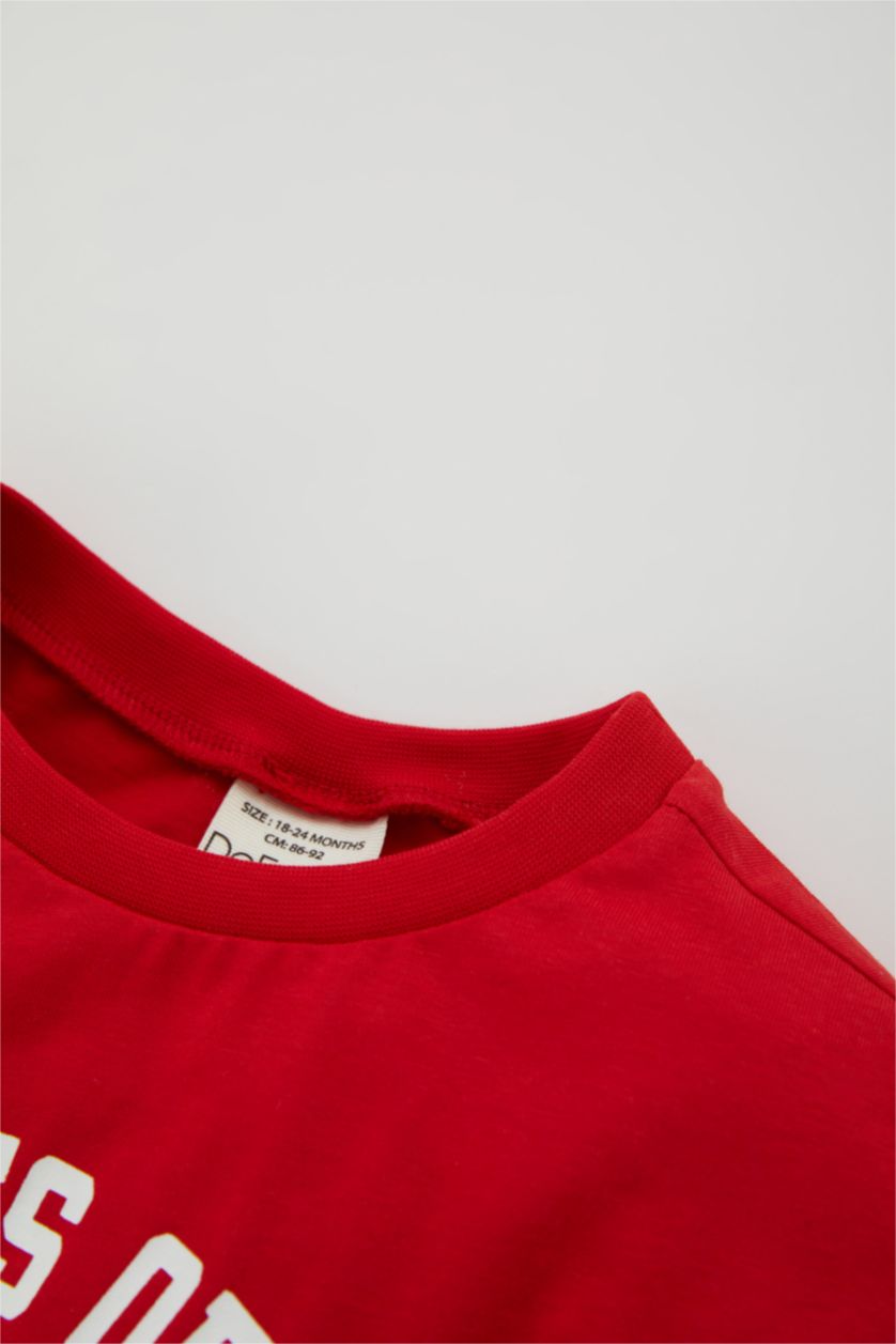 Малыши мальчики Красный Комплект из 2-х вещей с принтом для малышей мальчиков