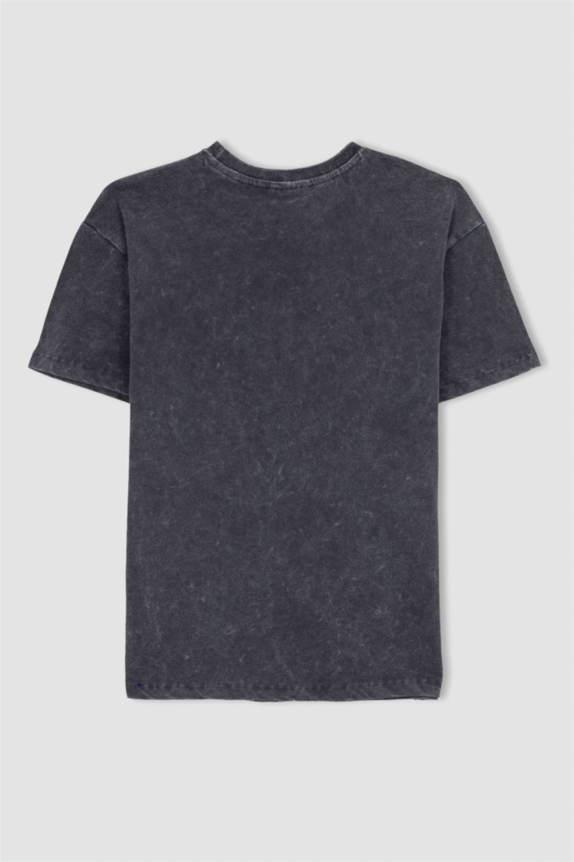 GIRLS & TEENS Anthracite Girls Disney Mickey Mouse Licensed Oversize Fit Short Sleeve T-Shirt