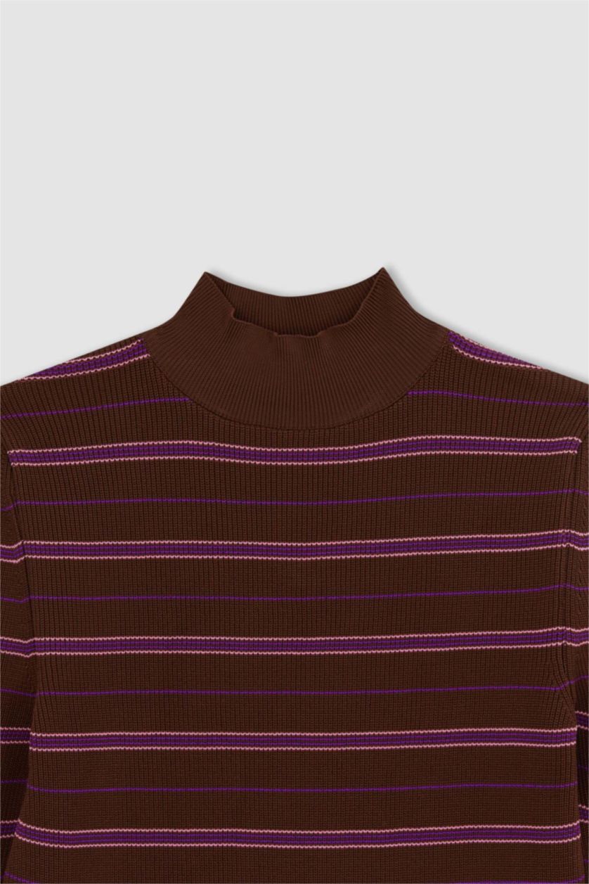 FEMME Marron Foncé Robe Ctelé Col rond