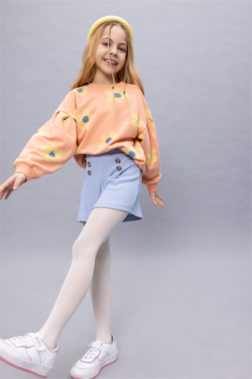 FILLES Bleu Ensemble de Short et Collants pour Fille