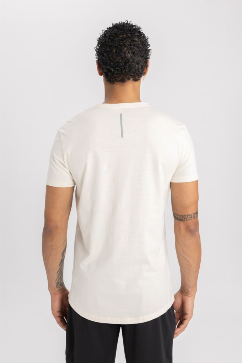 MAN Ecru Slim Fit Short Sleeve T-Shirt