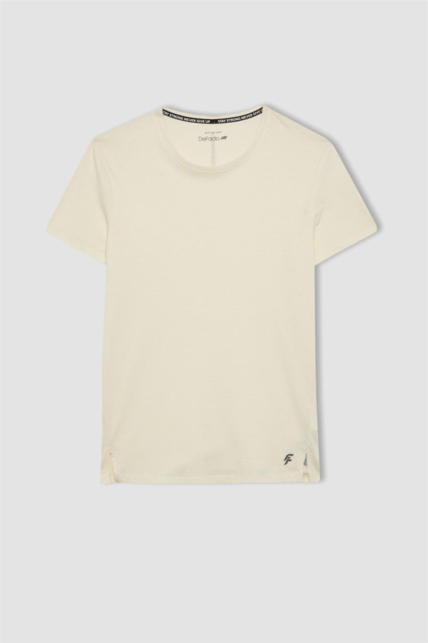 MAN Ecru Slim Fit Short Sleeve T-Shirt